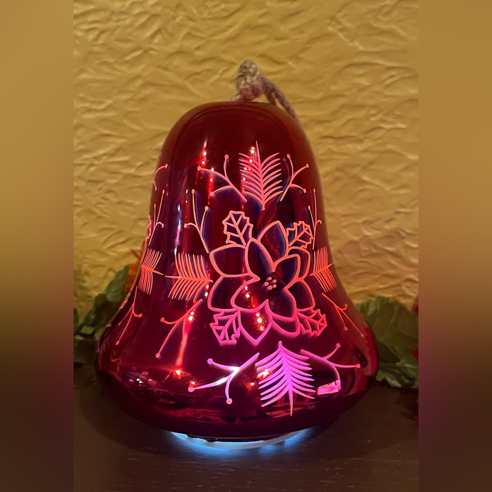 Light Up Holiday Mantle Decor Red Ornament Bell